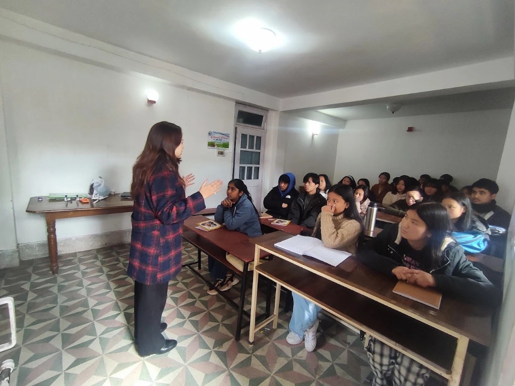 Study Zone faculty guiding students during a classroom session in Gangtok