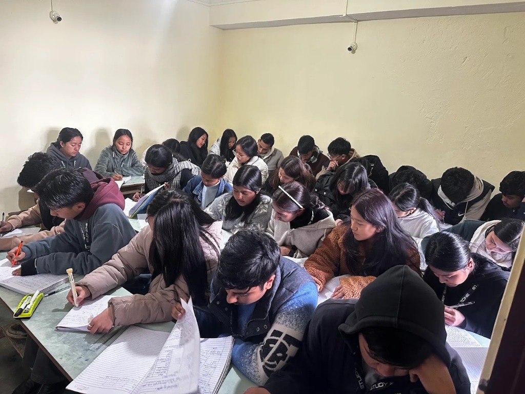 Study Zone students focused and learning inside the classroom in Gangtok